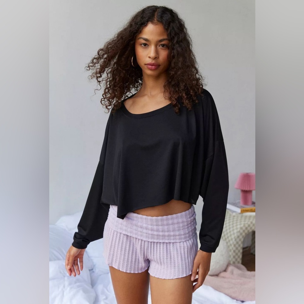 NWT Urban Outfitters Addison Cropped Black Top XS